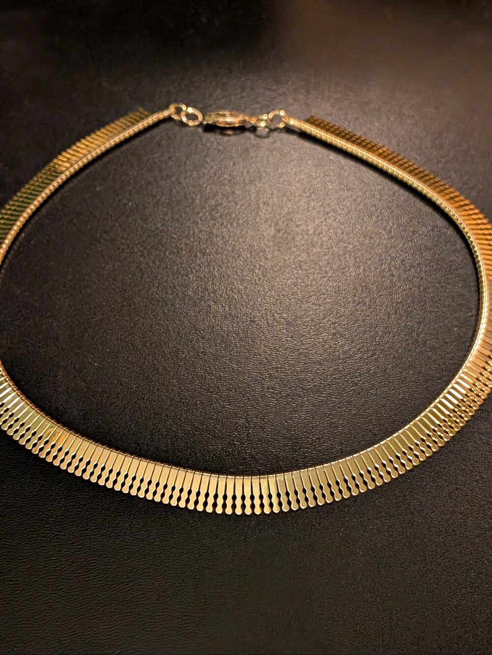Vintage 1980s Gold Tone Fringe Collar Necklace | Cleopatra Statement Choker